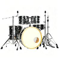 Batterie de percussion acoustique professionnelle en métal durable de 5 pièces avec jeu de cymbales lourdes et réglables et couleur personnalisée