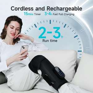 Masajeador Térmico Eléctrico Inteligente Inalámbrico Recargable con Compresión de Aire para Artritis de Rodilla, Pantorrilla y Muslo con Vibración - Product Image 2