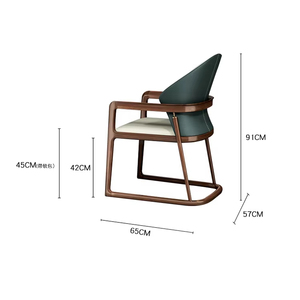 Muebles de Comedor Modernos de Lujo, Sillón Nórdico <span class=keywords><strong>para</strong></span> Hotel, Estructura de Madera Maciza, Tapicería de <span class=keywords><strong>Tela</strong></span>, Asiento Redondo, Sillas <span class=keywords><strong>para</strong></span> Restaurante - Product Image 6