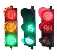Feu de signalisation LED solaire vert avec minuteur de compte à rebours, signalisation routière à 3 aspects pour intersection