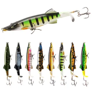 130mm/16g Topwater Leurres Appâts durs Swimbait Crankbait Leurres de pêche avec queue rotative leurre de pêche en plastique