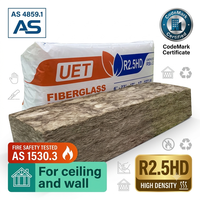 Laine de verre résidentielle Codemark Australia Standard ECO Brown Fiberglass R2.5HD pour isolation des plafonds et des murs