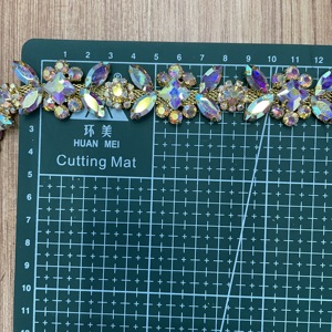 Catena di gioielli in cristallo quadrato trasparente per cucire su occhio di cavallo Applique in vetro rifilatura catena decorativa per avvolgere le scarpe - Product Image 5