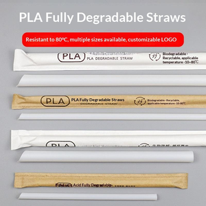 Pointed Tip Design Pierce Sealing Film Easily Wholesale Drinking Straws Disposable PLA Straw for Drinks Bubble Tea - Product Image 2