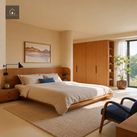 Armoire de chambre XINGRUO avec étagères intégrées et bureau, taille personnalisée pour hôtel E0