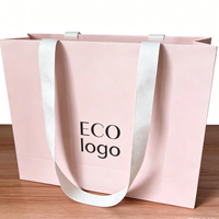 Sacs shopping en papier argenté avec logo personnalisé, brillants et réfléchissants, avec poignée pour le shopping