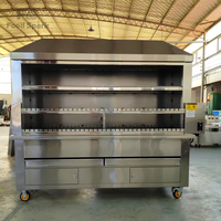Gril rotatif automatique brésilien au charbon de bois pour shawarma, barbecue, rôtissoire à viande, chauffage pour doner kebab