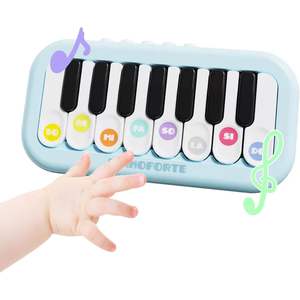 BWNOPQ B0FXB22D7Z แบบพกพาคีย์บอร์ดเปียโนเด็กเครื่องดนตรีการเรียนรู้ของเล่นแสงสีรุ้งสำหรับเด็กวัย 3-5 ปี - Product Image 4