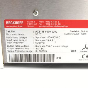 โมดูลแอมพลิฟายเออร์ดิจิตอลขนาดกะทัดรัด Beckhoff Drive AX5118-0000-0200 สำหรับเครื่องจักร - Product Image 2