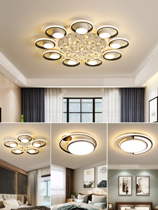 Lustre moderne de luxe en acrylique avec base en aluminium, commande tactile LED 6000K lumière du jour, design minimaliste pour éclairage de plafond de chambre - Product Image 2