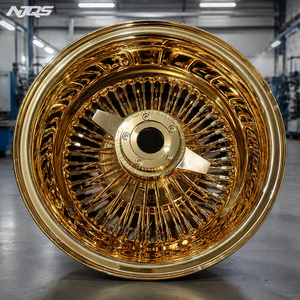 Cerchio NJQS 13x7 Oro Puro 72/100 Razze a Filo Diritto/Croce 3 Barre Knock-Off con Anello Zenith Wire Zenith Luxor Truspoke Cragar - Product Image 5