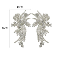 Prix de gros Applique 3D à coudre en fleur, strass et cristal, à dos plat, pour corsage, ceinture, épaule, robes de soirée et de bal, Anniversaire 16