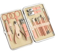 WELLFLYER Ensemble de manucure et pédicure professionnel de luxe en acier inoxydable Coupe-ongles Outil de suppression des cuticules Outil pour les peaux mortes Soins personnels