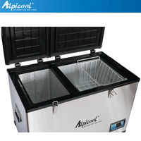 Réfrigérateur de présentation de légumes Alpicool 125L, congélateur portable 12V DC à compresseur, réfrigérateur extérieur OEM/ODM
