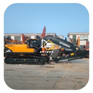 Excavatrice sur pneus Hyundai HX300HD d'occasion, bon état, prix bas, couleur jaune, forte puissance de creusement, moteur et pompe inclus, garantie 1 an - Product Image 1