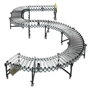Factory Direct Supply Adjustable Height Powered Steel Telescopic Roller Conveyor System For Carton