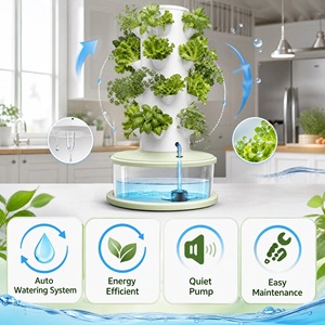 Colonne hydroponique verticale sur roulettes, auto-arrosante, pour légumes, épinards, jardinage biologique scolaire, <span class=keywords><strong>hauteur</strong></span> personnalisable - Product Image 5