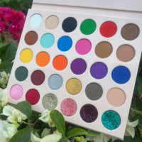 Palette de fards à paupières personnalisée avec logo, 30-35 couleurs, pigments scintillants, maquillage, fard à paupières mat, marque privée, pour les fêtes