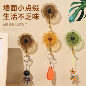 Modern Round Wall <b>Hooks</b> Copper Metal PC Plastic Strong Adhesive Kitchen Bathroom Door Back Storage Key Bag <b>Coat</b> Jewelry - Product Image 2