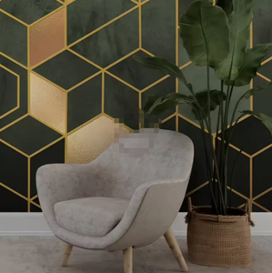 Geometric Green <strong>Gemstone</strong> Texture Decorative Home <strong>Wallpaper</strong> - Product Image 4