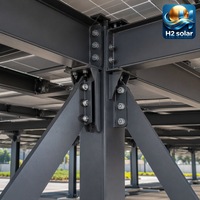 Système de montage de carport solaire commercial à grande échelle H2 Solar, structure en acier multi-baies pour parking