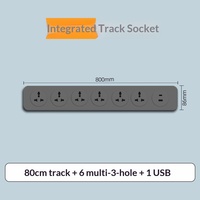 Multiprise multifonctionnelle 8000W avec système de prises UK standard, câble d'extension et ports USB Type-C sur rail