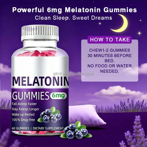 Suplemento Dietético <span class=keywords><strong>para</strong></span> <span class=keywords><strong>Dormir</strong></span>, 6mg, Sin Medicamentos, Sabor a Arándano, Hierbas Calmantes, 60 Unidades, Gomitas <span class=keywords><strong>de</strong></span> Melatonina <span class=keywords><strong>para</strong></span> Dormirse Más Rápido - Product Image 3
