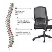 Chaise de bureau ergonomique en maille avec siège pivotant, matériaux en mousse et PU, pour usage domestique ou professionnel, vente en gros, fourniture OEM