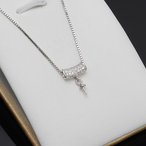 Pendentif polyvalent en argent S925, accessoire personnalisable DIY, support vide, design simple à suspendre pour composants de bijoux - Product Image 4