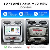 Junsun - Sistema de Navegación Android Auto Inalámbrico CarPlay de 9 Pulgadas para Ford Focus 2 Mk2 2004-2011, Autoradio para Automóvil, Multimedia, Video