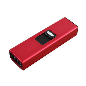 Lampe torche LED avec briquet à arc rechargeable USB, portable, en alliage d'aluminium, porte-clés, lumière d'urgence, finition polie - Product Image 6