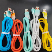 Cable USB 2.0 Tipo-C de Silicona Líquida Grueso 6A con Carga Rápida de 4 Núcleos, Compatible con Teléfonos Móviles y Otros Dispositivos
