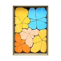 Tableau relief 3D sculpté main, déco murale minimaliste lignes concaves convexes pour salon hall d’hôtel