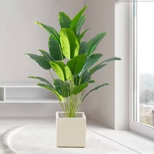 Feuillage artificiel réaliste transfrontalier le plus vendu : Feuilles de bananier et palmier du <span class=keywords><strong>voyageur</strong></span> en plastique avec support en fer pour décoration intérieure et mariage - Product Image 3