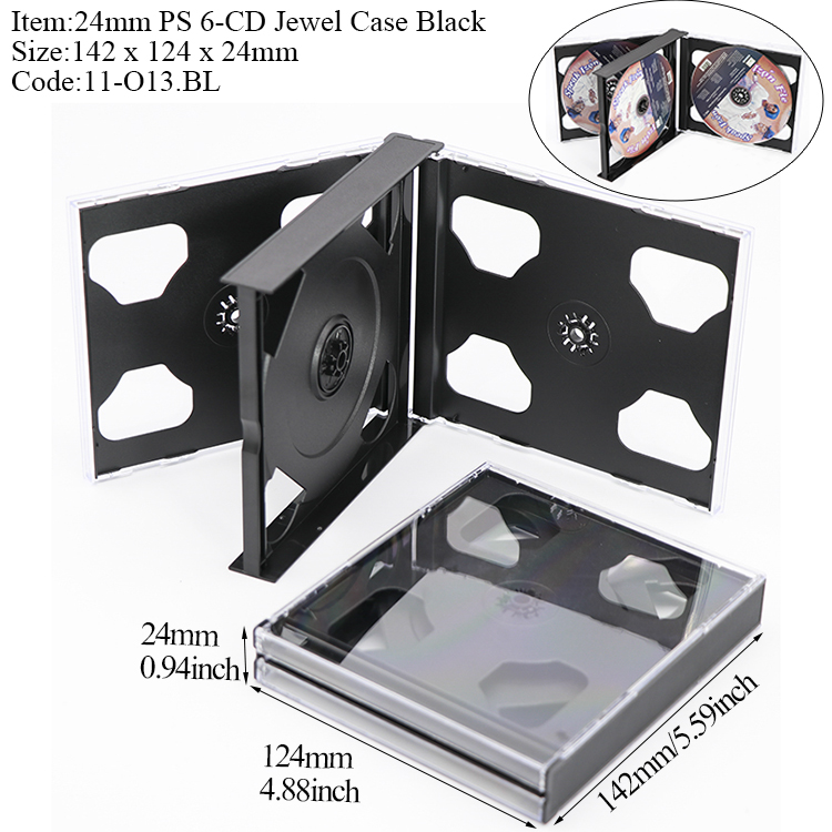 O13:24mm 6-CD Jewel Case Black