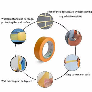 Ruban adhésif en papier texturé pour la décoration <span class=keywords><strong>de</strong></span> la peinture automobile, <span class=keywords><strong>sans</strong></span> couture, déchirure manuelle <span class=keywords><strong>sans</strong></span> trace, ruban <span class=keywords><strong>de</strong></span> <span class=keywords><strong>masquage</strong></span> jaune pour la peinture - Product Image 6