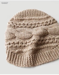 Cappello invernale da donna lavorato a mano Lday <span class=keywords><strong>Beanie</strong></span> a fiori intrecciati con Texture 100% in Cashmere - Product Image 5