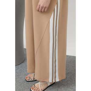 เดรสยาวคอตั้งทรงหรูหราผ่าข้างทรงหลวมผ้าทอสีดำลำลองใส่ได้ทุกวันแฟชั่นสำหรับผู้หญิง - Product Image 6