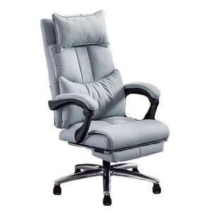 Sillón de ordenador ergonómico de PU <span class=keywords><strong>rosa</strong></span>, Base de Metal fuerte, rueda de cristal silenciosa, silla de oficina de masaje con reposapiés - Product Image 2