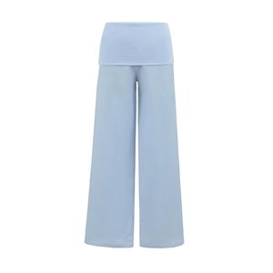 <span class=keywords><strong>Pantaloni</strong></span> Larghi da <span class=keywords><strong>Donna</strong></span> alla Moda in <span class=keywords><strong>Viscosa</strong></span>/Cotone Tinta Unita <span class=keywords><strong>con</strong></span> Vita Alta Elasticizzata Vestibilità Comoda Casual - Product Image 6