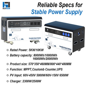Sistema de Almacenamiento de Energía Doméstico LiFePO4 de 5000W, Estación de Energía Portátil, Arrancador Solar para Emergencias y Camping al Aire Libre - Product Image 2