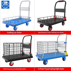 फोल्डिंग प्लेटफॉर्म ट्रक घरेलू हैंड कार्ट के लिए बाड़ के साथ बाड़ के साथ फोल्डिंग प्लेटफॉर्म ट्रक घरेलू हैंड कार्ट - Product Image 2