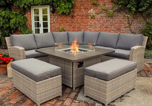 Thiết Kế Mới Ăn Uống Ngoài Trời Sofenable Với Tăng Cháy Hố Bảng <span class=keywords><strong>Wicker</strong></span> Patio Đồ Nội Thất Vườn Mây Góc <span class=keywords><strong>Sofa</strong></span> Set - Product Image 2