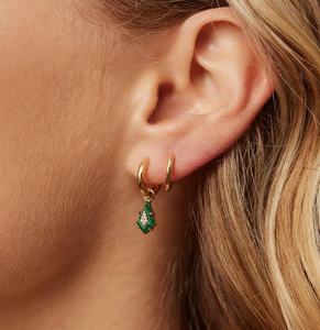 Milskye bijoux modernes pour femmes 18k plaqué or 925 argent classique or dormeur forme émeraude <span class=keywords><strong>diamant</strong></span> pendentif boucles <span class=keywords><strong>d</strong></span>'oreilles - Product Image 2