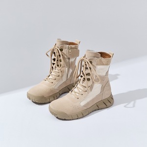 Bottines en daim pour femmes SF49 713, marron beige, à lacets, imperméables, style randonnée en plein air, automne, décontractées, confortables, tendance - Product Image 6