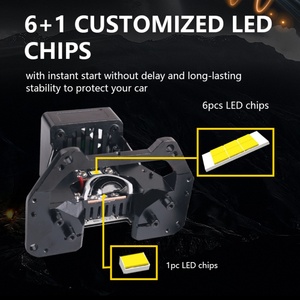 Sanvi Car 58w 5500k Universal Installation square matrix Auto 3 Inch Led Projector Lens Headlight - Product Image 5