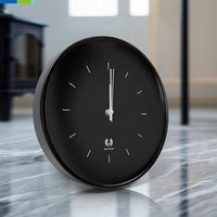 Jam dinding Digital, Stainless Steel 30CM jam dinding logam jam kuarsa RC untuk ruang tamu tampilan jarum bentuk bulat