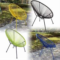 Chaise de jardin moderne en rotin, légère, avec structure en acier durable, pour l'école, le parc, la cuisine