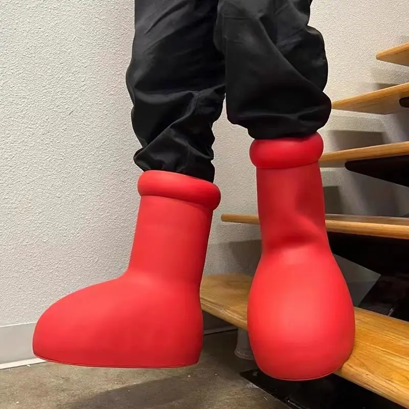 2023 Fashion Cartoon Big Red Shoes Custom Other Rain EVA Rubber Cartoon Men Women Astro Boy Big Red Boots