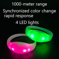 Bracelet LED avec logo personnalisé, 15 couleurs LED, DMX 433, télécommande, portée 1000 m, changement de couleur synchronisé, réponse rapide, style ROMANCE